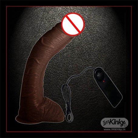 Big Bent 10" Vibrator Suction Cup Chocolate Dong  RSV-075