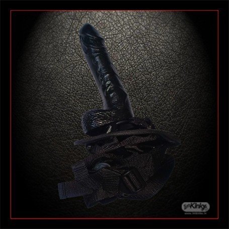 Strap On Vibrator Harness with Big Black Dong Vibrator SO-027