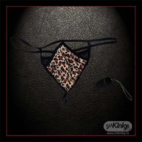 Leopard Grain Underwear Remote control vibrating t-back VP -002