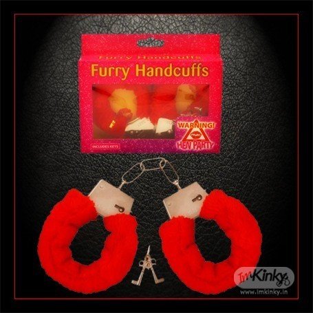 Fetish Fantasy Beginner's Furry Cuffs in Red IKBDSM-004