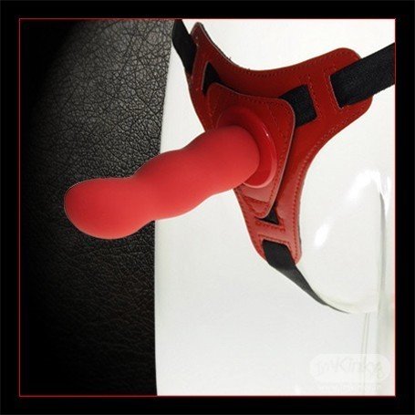 Red Deep Climax Strap On Vibrator Realistic Dong Harness SO-021